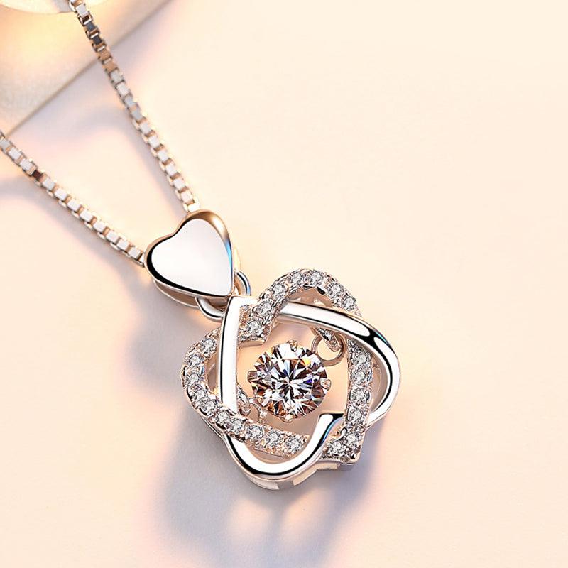 Heart shaped style 3N Zirconia Silver 925 Sterling Silver Fine Jewelry