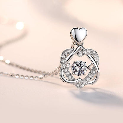 Heart shaped style 3N Zirconia Silver 925 Sterling Silver Fine Jewelry