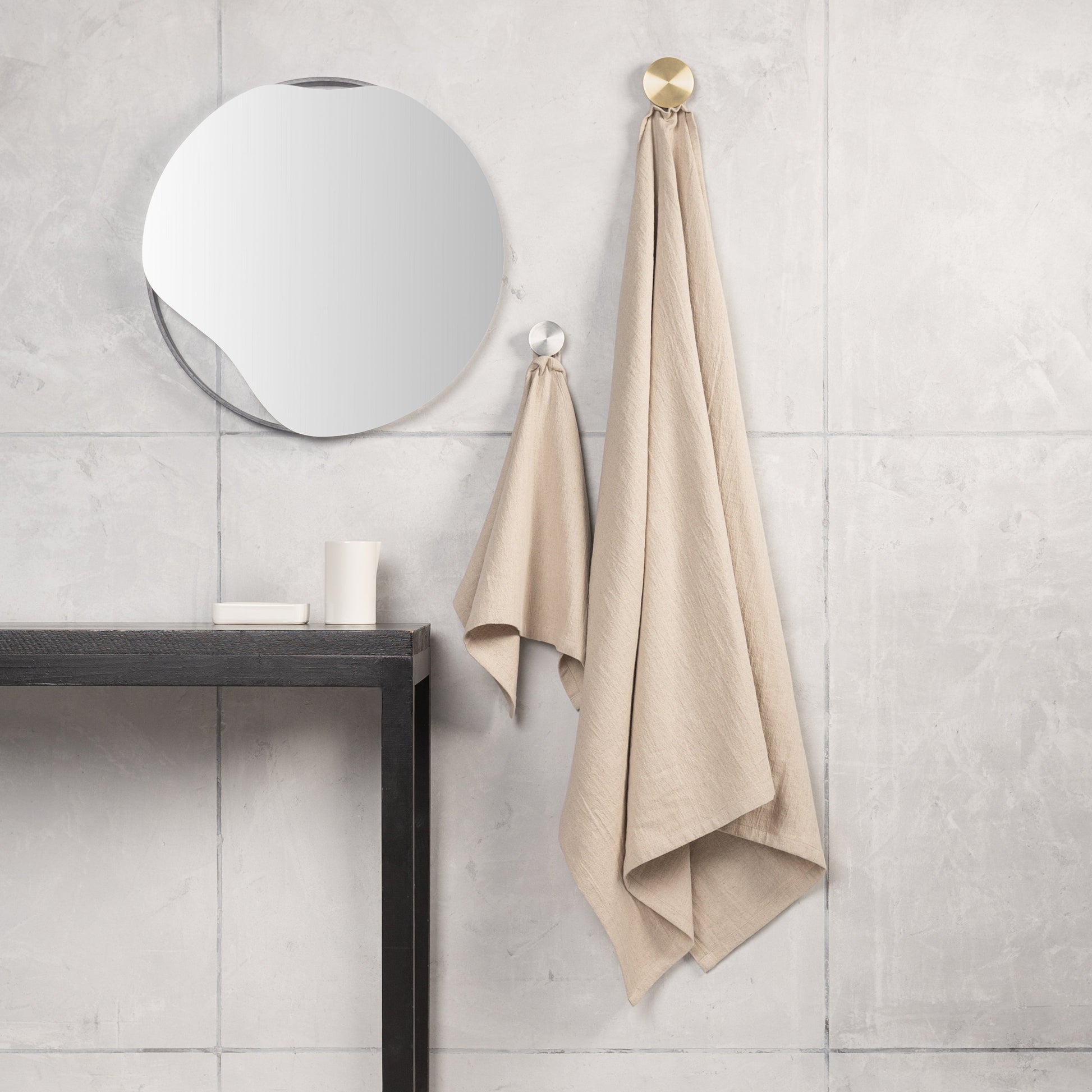 Hemp linen bathroom towel | natural