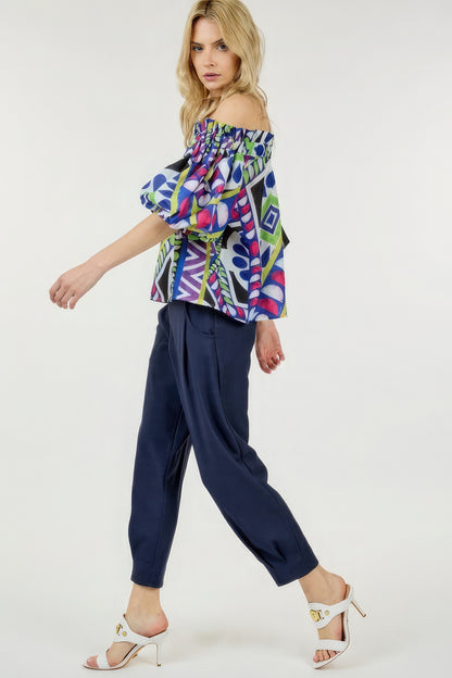 High Waist Zipper Front Skinny Pants Blue 4