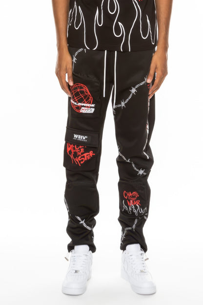 Hype Official Print Track Pant Black Front2