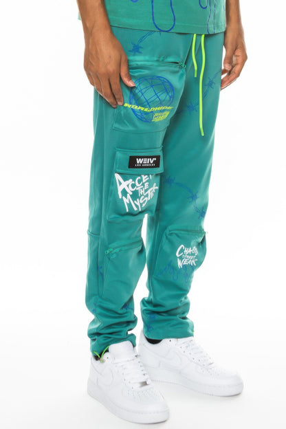 Hype Official Print Track Pant Green2