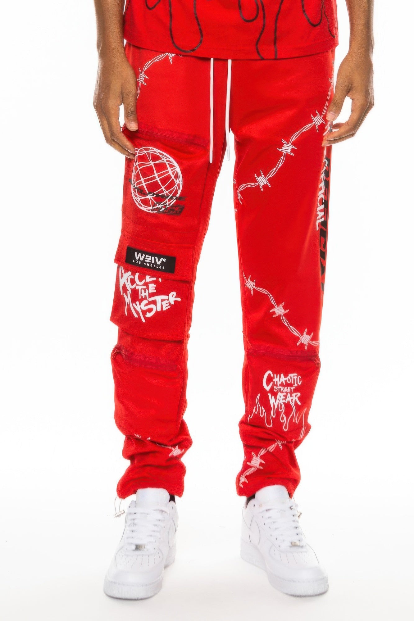 Hype Official Print Track Pant Red Front