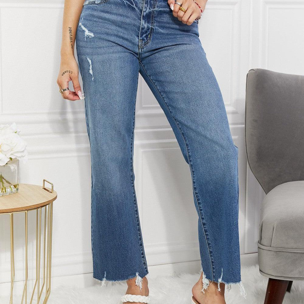 Kancan Full Size Melanie Crop Wide Leg Jeans