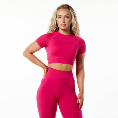 Knit Women Activewear Crop Top Yoga 3pc Set