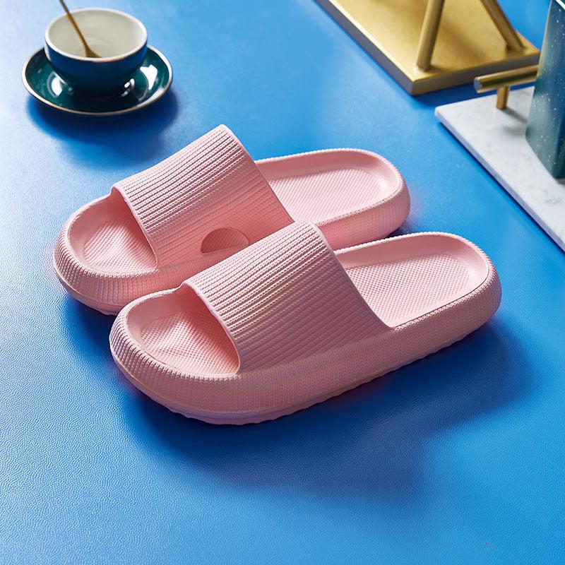 Light weight anti-slip Soft Thick Sole pure color slippers