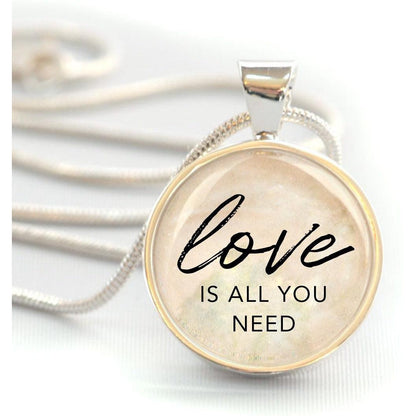 "Love Is All You Need" Silver-Plated Pendant Necklace