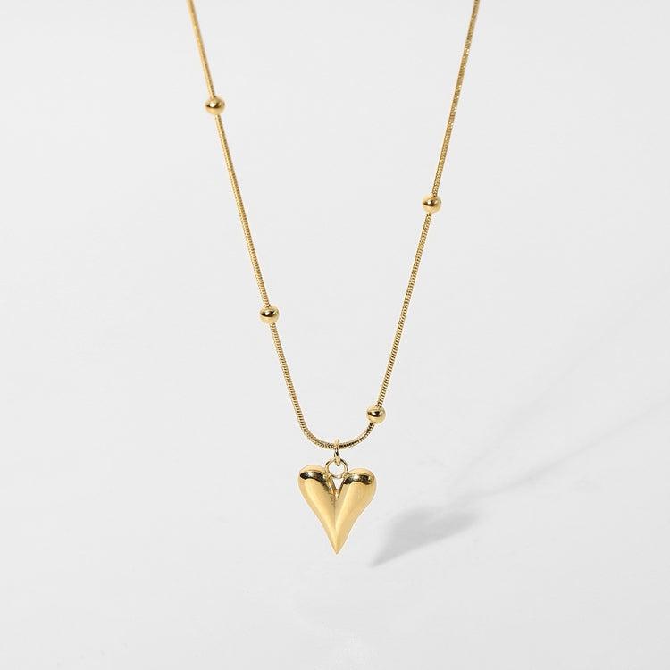 Luxury Jewelry Stainless Steel Chain Chocker Gemstone Bag heart eyes Zircon Pendant Necklace