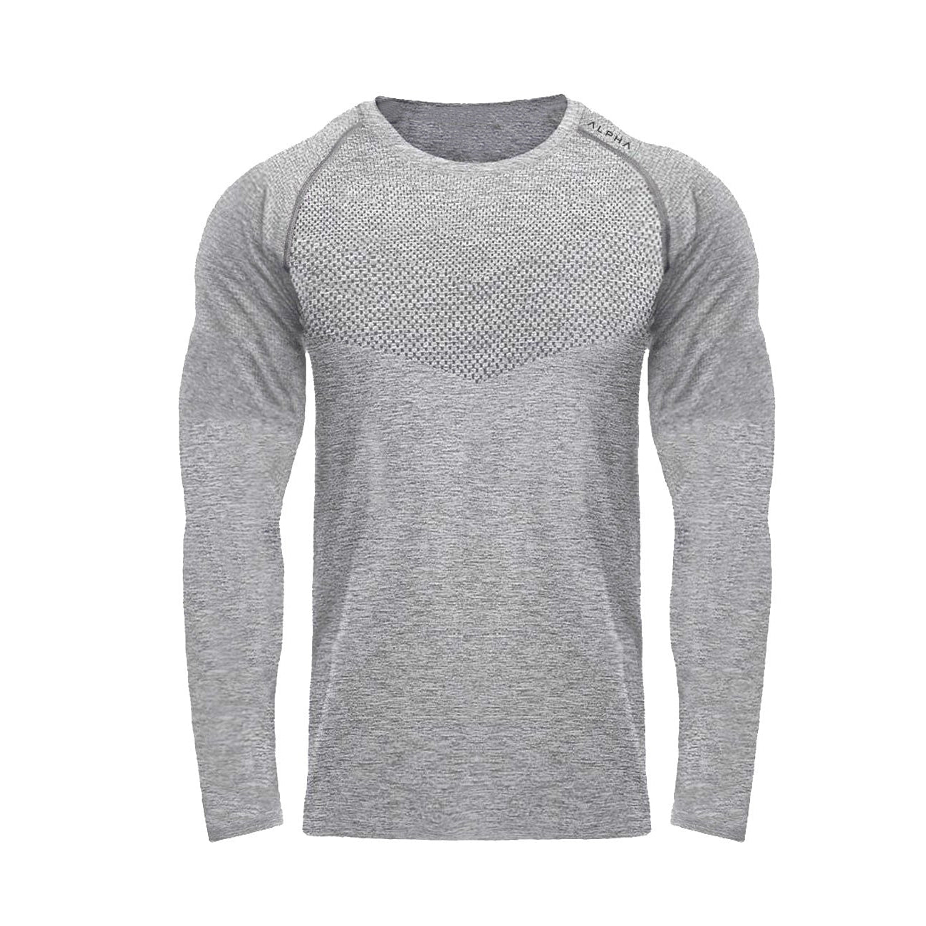 Men O Neck Long Sleeve Mesh Polyester Quick Dry Workout Gym Athletic T-Shirt