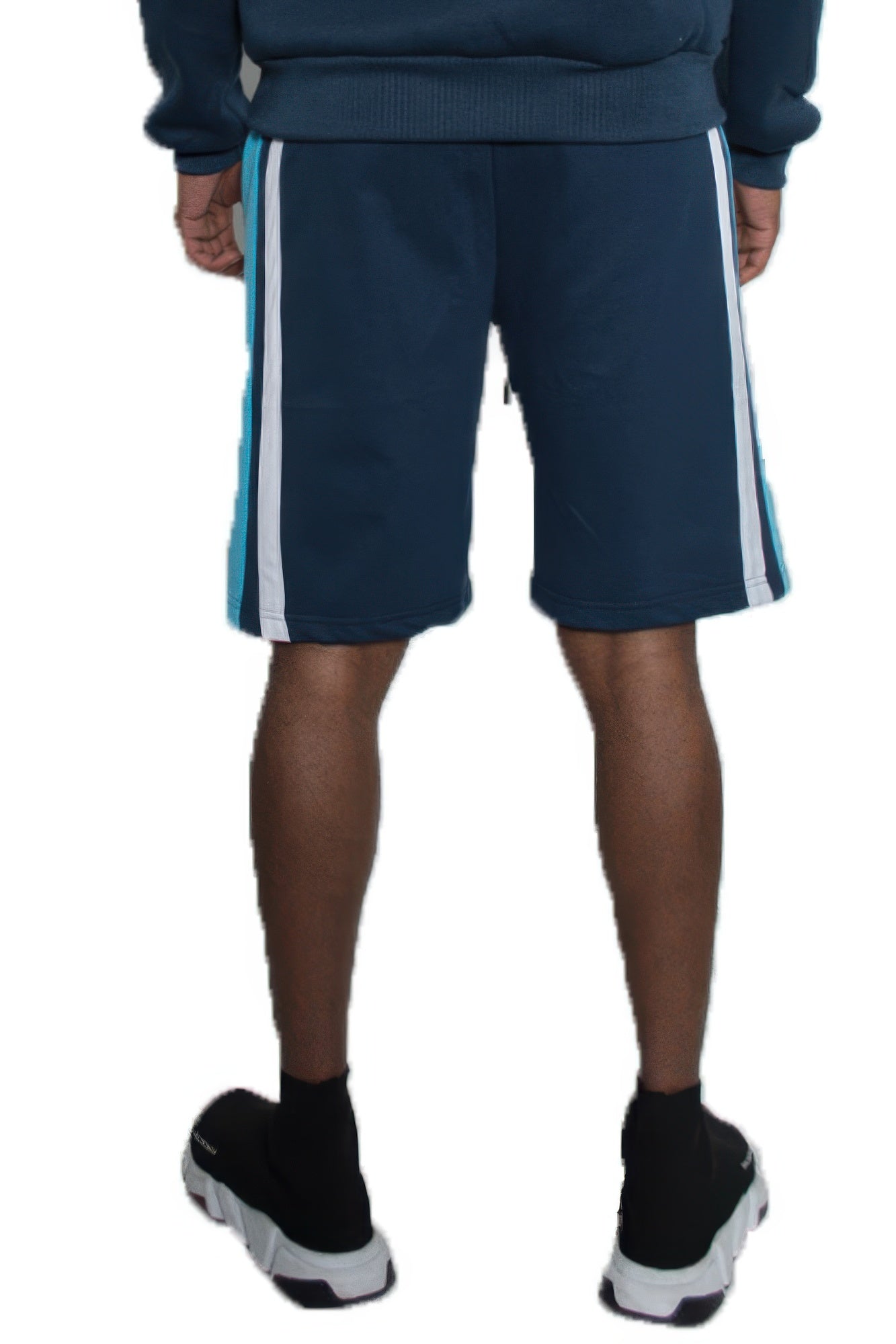 Men's Color Block Stripe Sweat Shorts Navy 3