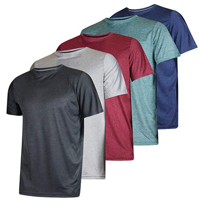 Men's Dry Moisture Wicking Active Athletic Performance Crew T-Shirt