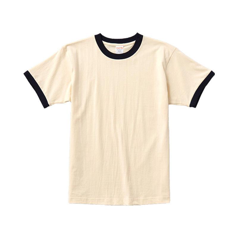 Men's Ringer Tee Athletic Sport Shirt two tone color short sleeve t-shirt Cotton Scoop Neck T-shirt