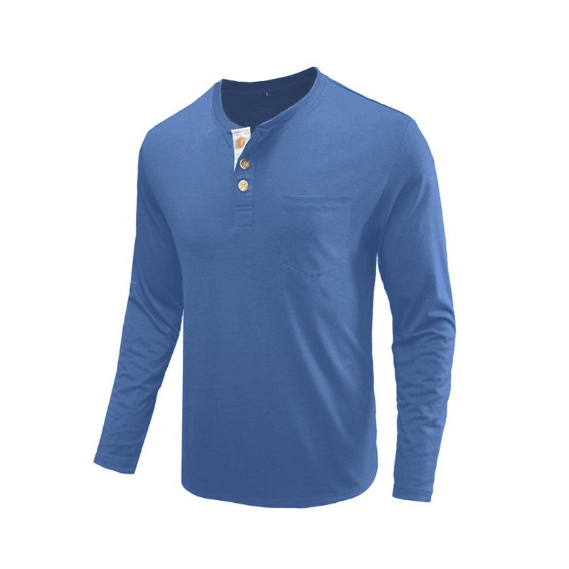 Men's long-sleeved t-shirt foreign trade t-shirt solid color bottoming shirt