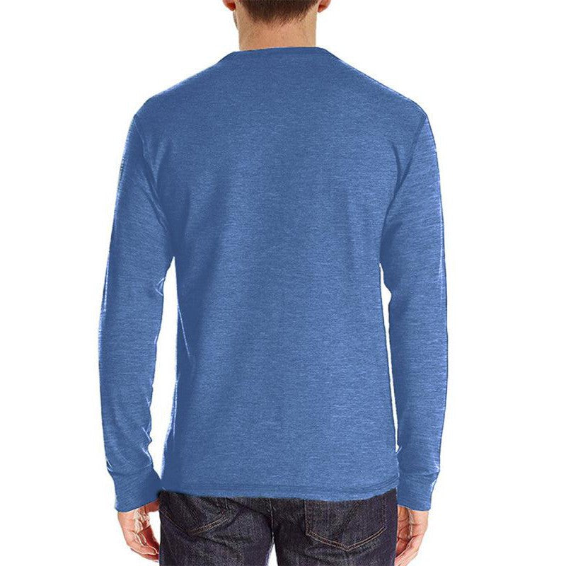 Men's long-sleeved t-shirt foreign trade t-shirt solid color bottoming shirt