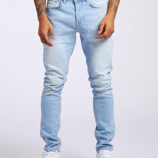 Men's solid slim fit basic skinny jeans