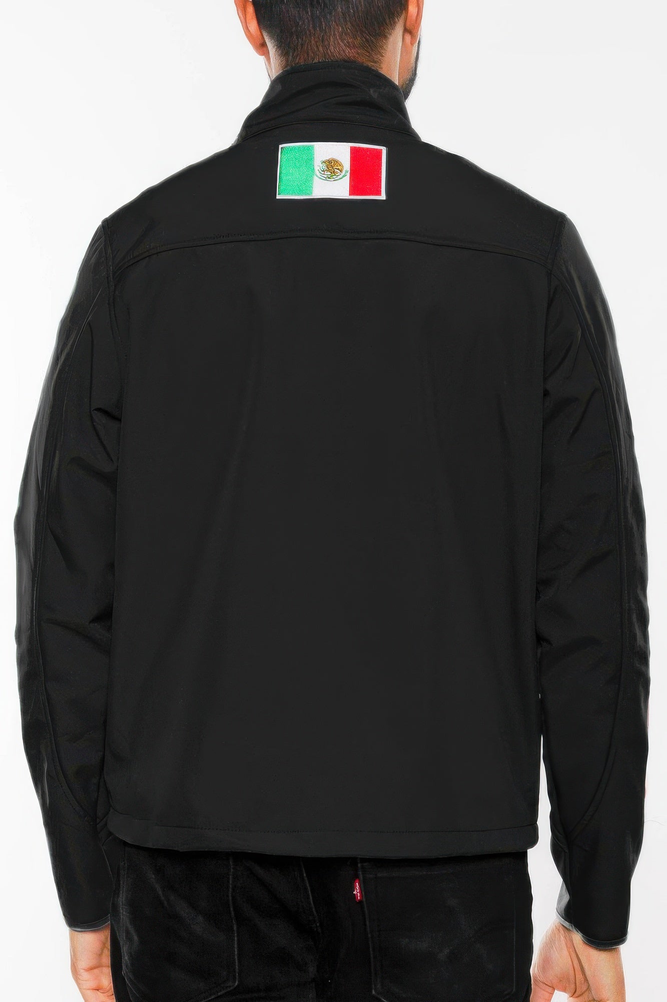 Mexico Embroidered Soft Shell Jacket Black  Back