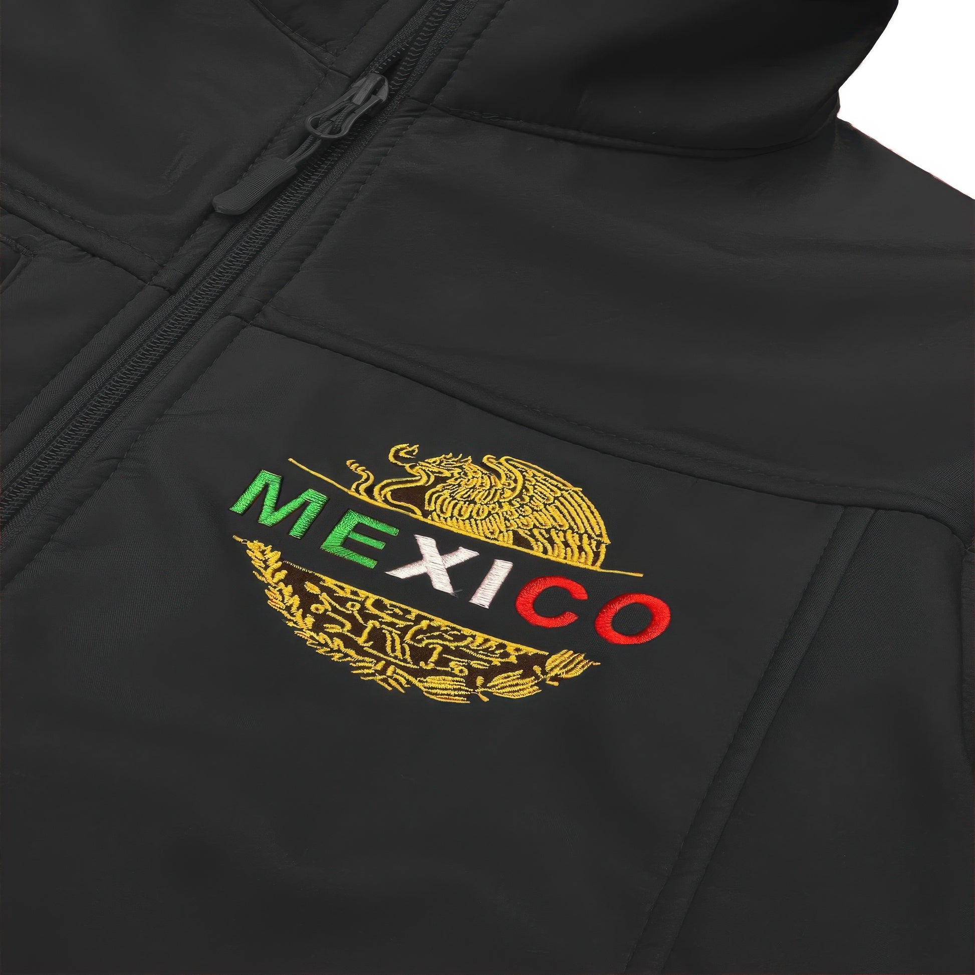 Mexico Embroidered Soft Shell Jacket Black Front3