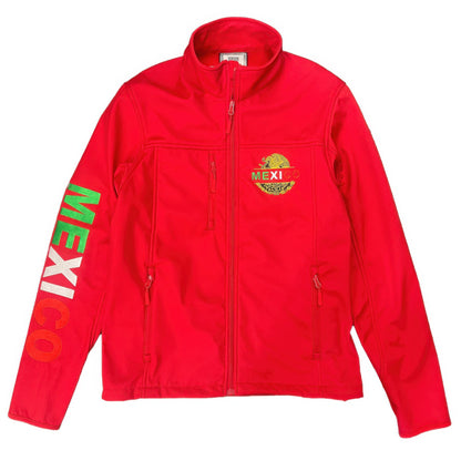 Mexico Embroidered Soft Shell Jacket Red Front