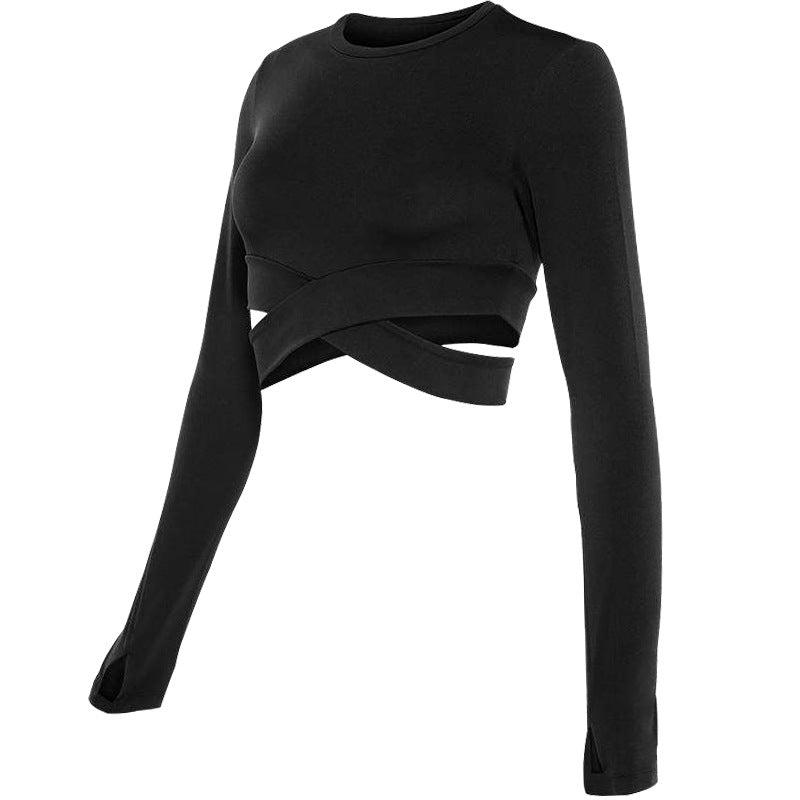 New Arrive Sexy Long Sleeve Crop Top Yoga Outfits Thin Lightweight Tight Fitting Yoga T-Shirt