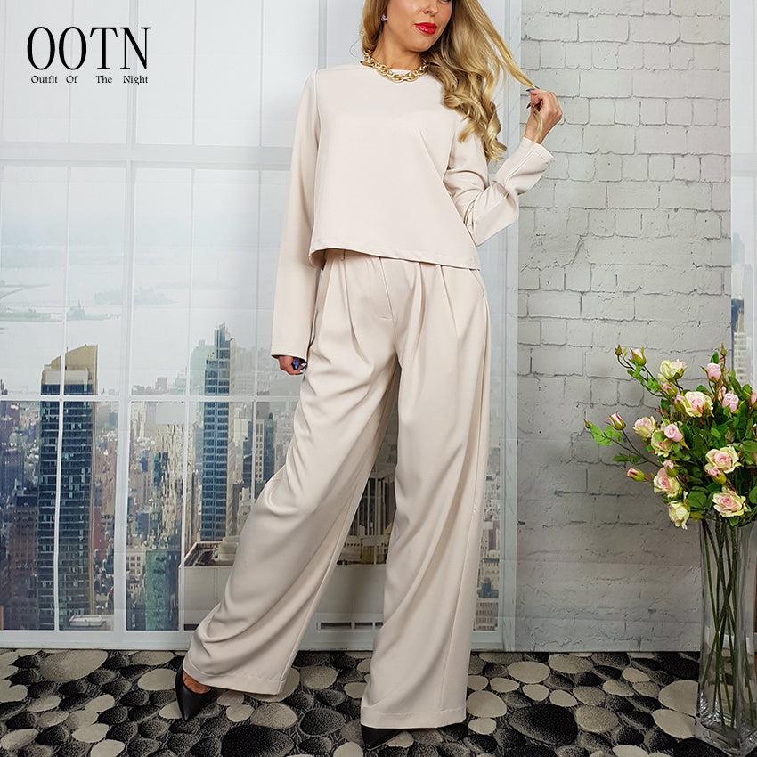OOTN Vintage Female Palazzo Trousers Classic Wide Leg Pants
