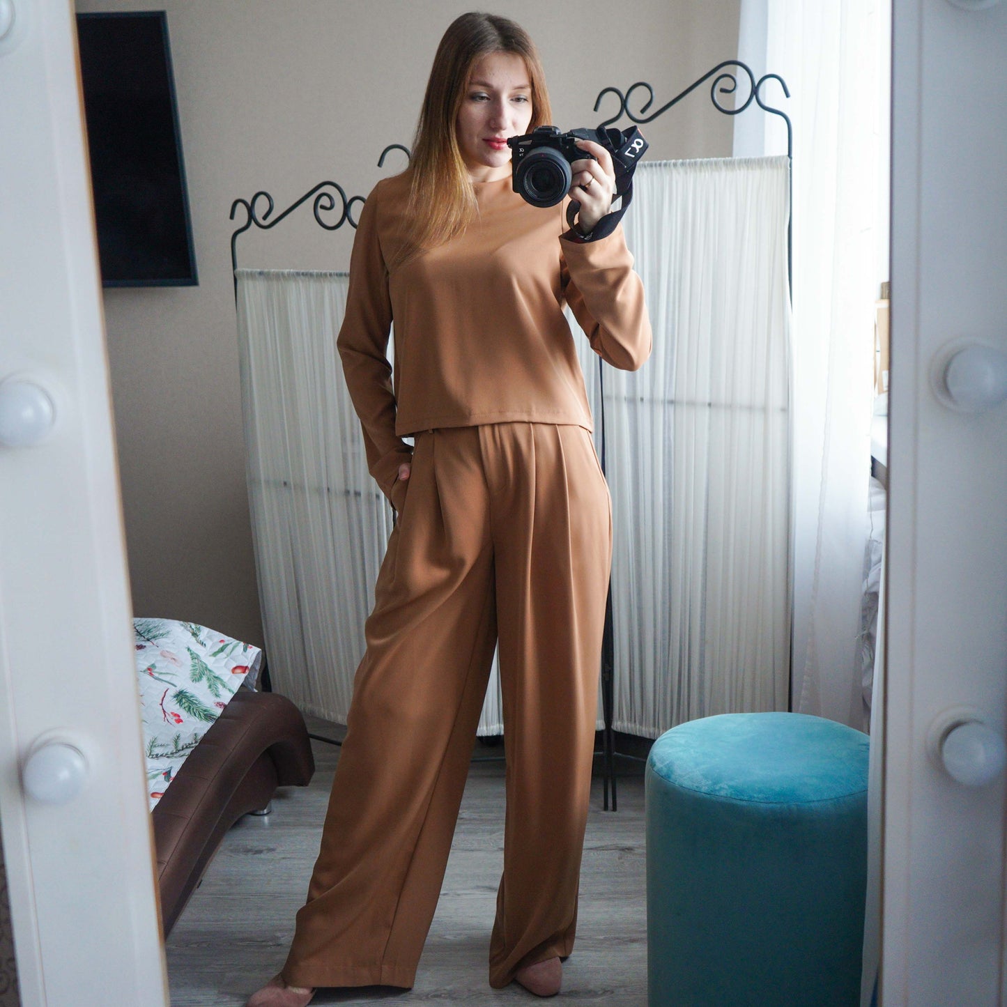 OOTN Vintage Female Palazzo Trousers Classic Wide Leg Pants