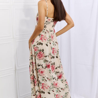 OneTheLand Hold Me Tight Sleeveless Floral Maxi Dress in Pink