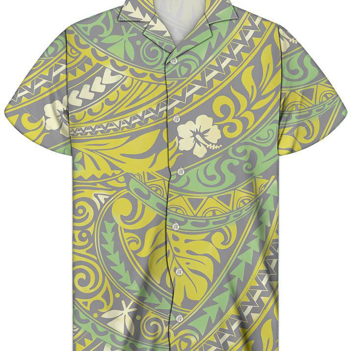 Oversized Jamaican Hemp Leaf Floral Short Sleeves T-shirts