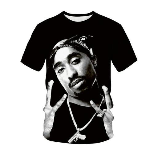 Rapper Star Tupac 3d Print Summer T-shirt