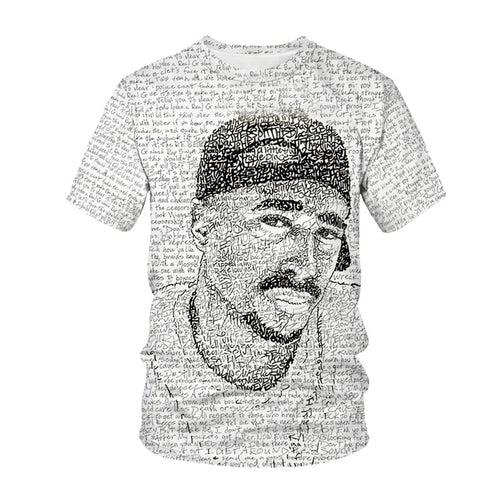 Rapper Star Tupac 3d Print Summer T-shirt