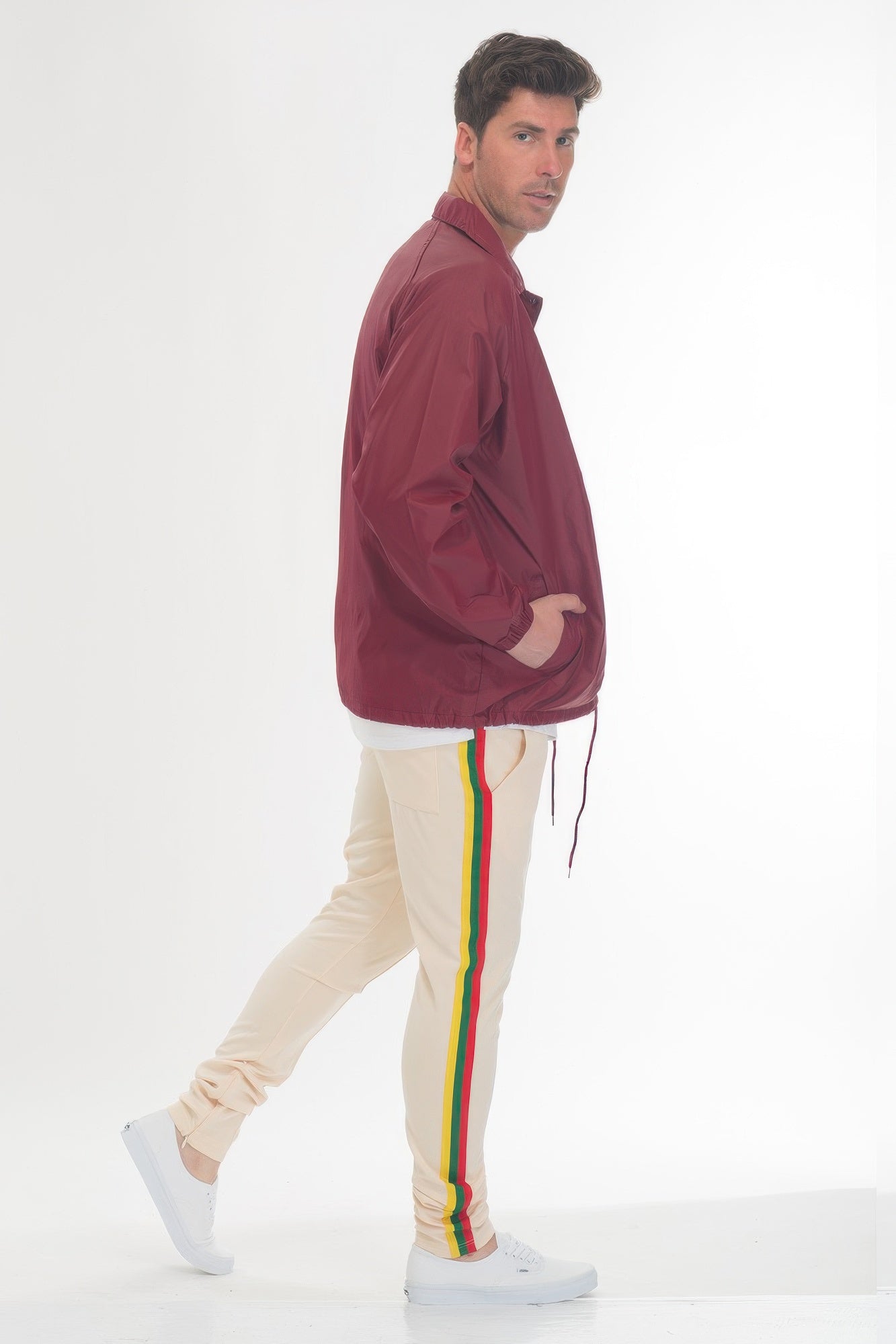 Rasta Taped Track Pants Beige 3