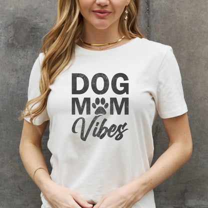 Simply Love Full Size DOG MOM VIBES Graphic Cotton Tee