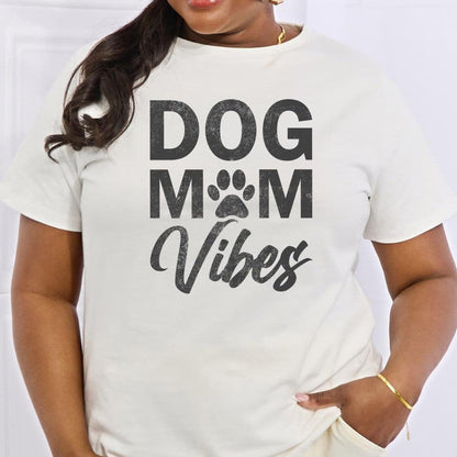 Simply Love Full Size DOG MOM VIBES Graphic Cotton Tee