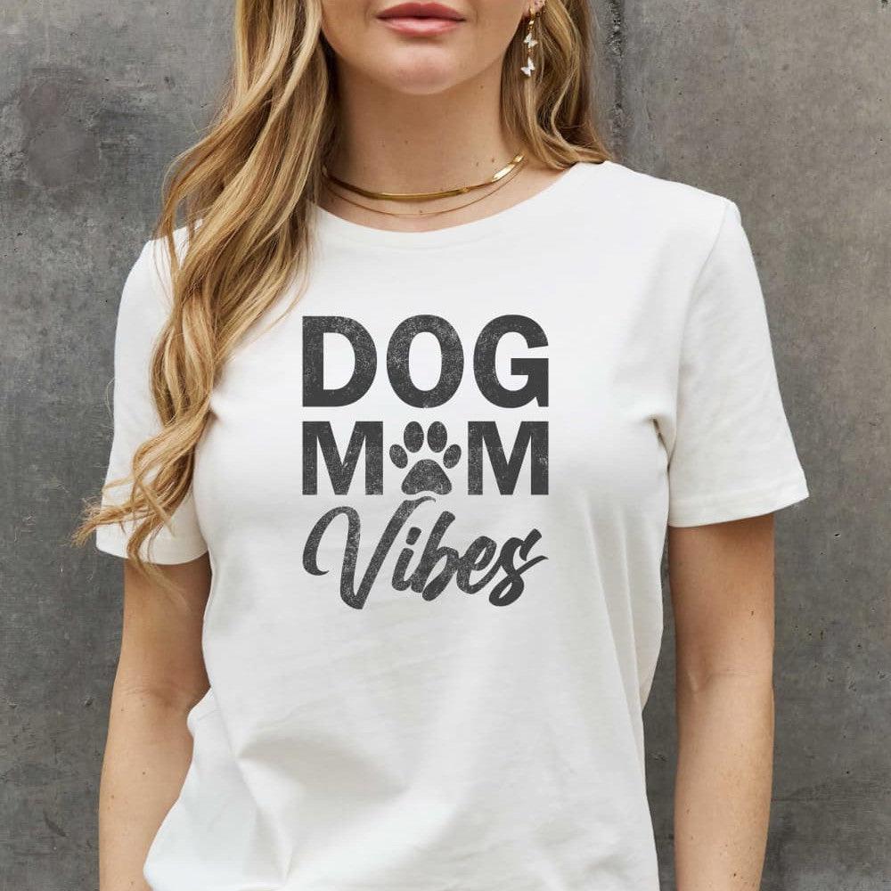 Simply Love Full Size DOG MOM VIBES Graphic Cotton Tee