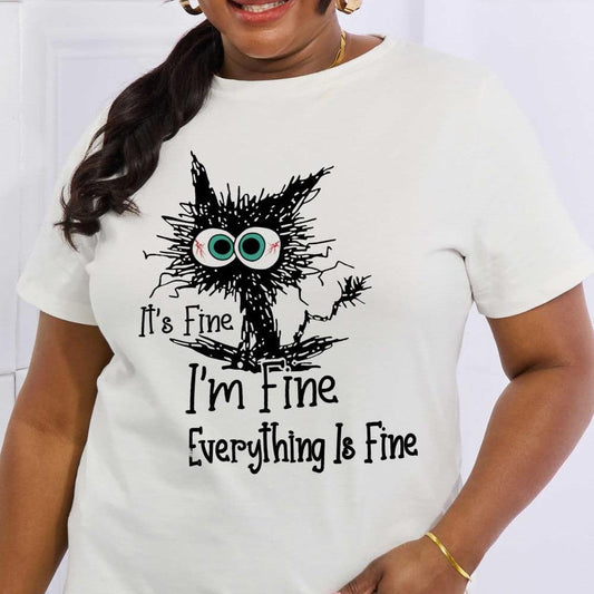 Simply Love Full Size IT‘S FINE IT‘S FINE EVERYTHING IS FINE Graphic Cotton Tee