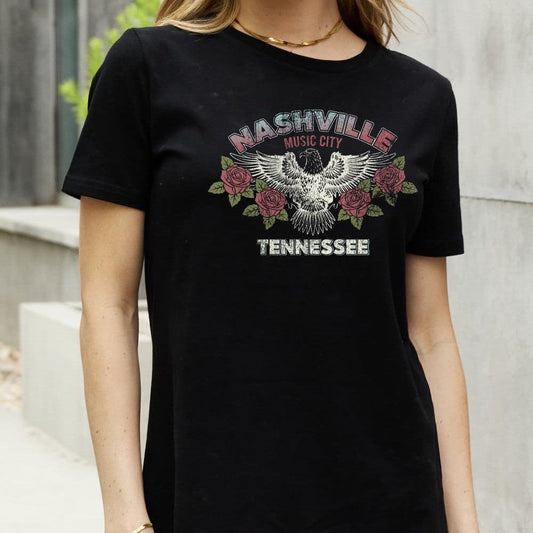 Simply Love Full Size NASHVILLE MUSIC CITY TENNESSEE Graphic Cotton Tee