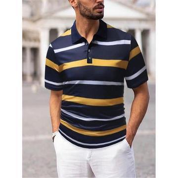 Striped Polo Men's Short-Sleeved T-Shirt half-sleeved