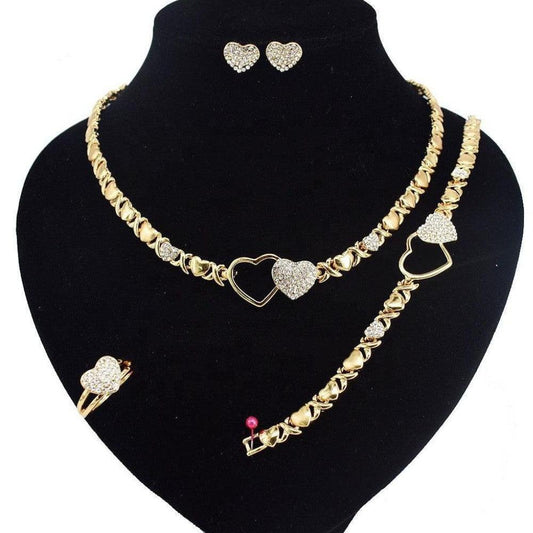 T0173 african High quality 18k gold XOXO plating jewelry set
