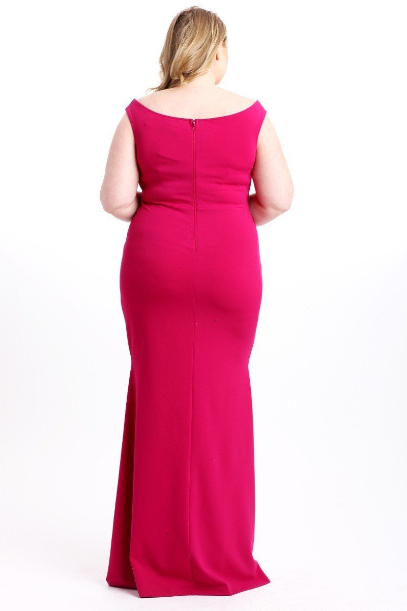 Techno Crepe Stretch Off The Shoulder Dress 3