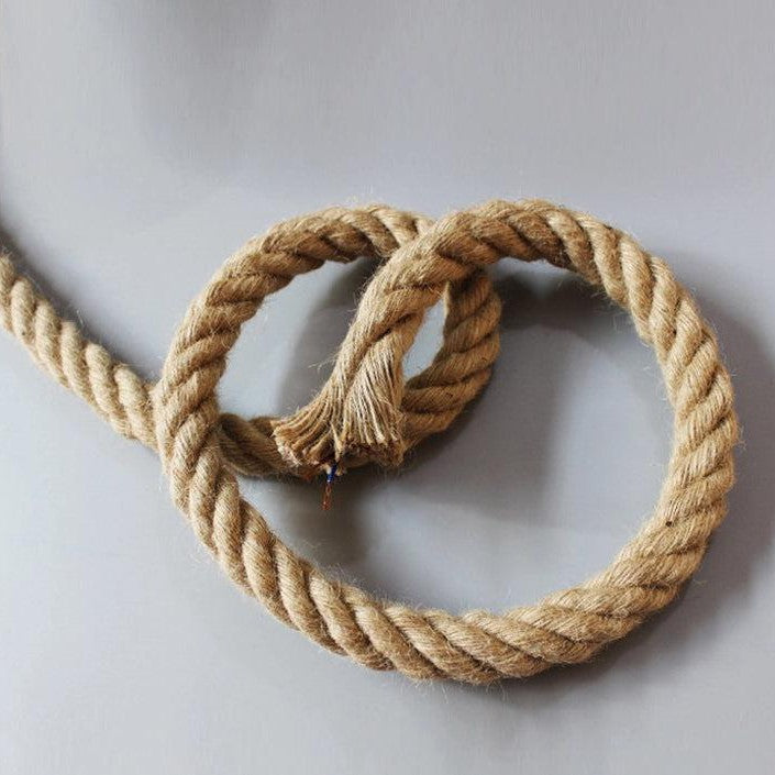 Vintage Handmade Hemp Rope Pendant Lamp