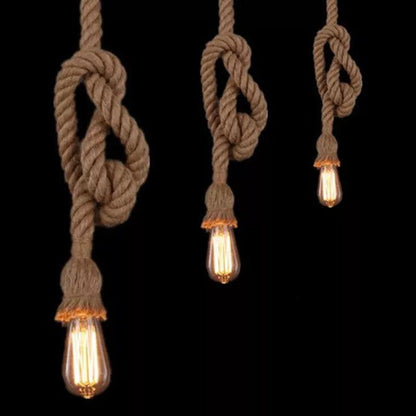 Vintage Handmade Hemp Rope Pendant Lamp