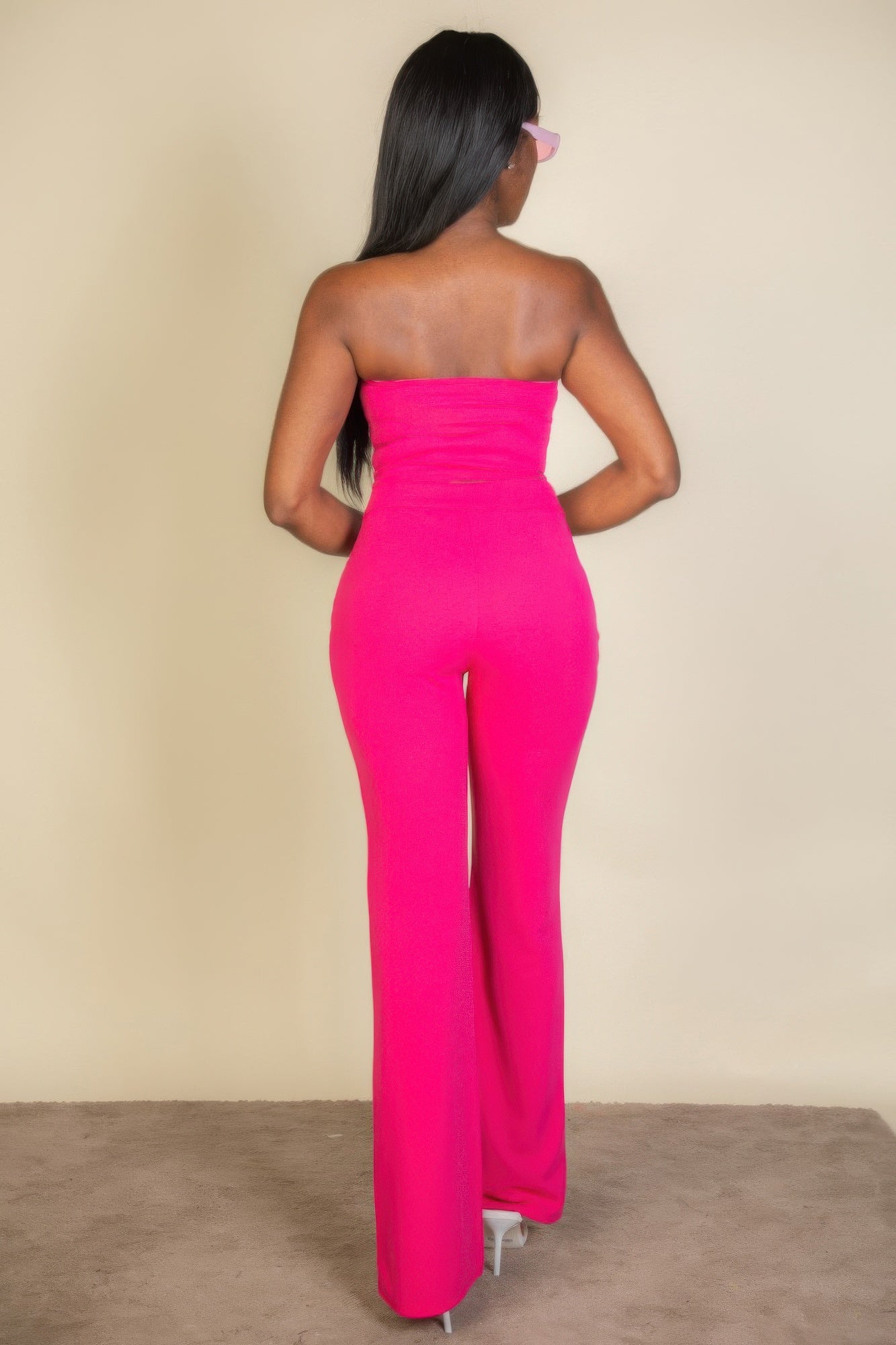 Strapless Corset Top & Flare Pants Set