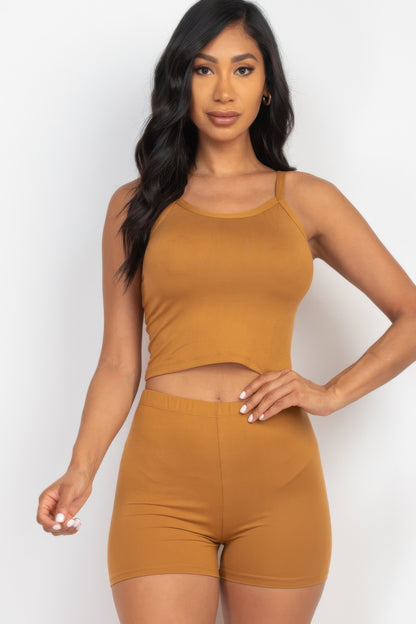 Split Back Cami Top & Shorts Set