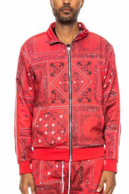 Men's Paisley Bandana Track Jacket