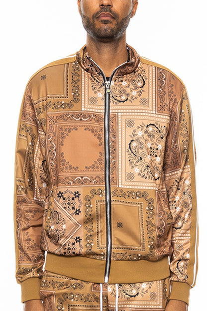 Men's Paisley Bandana Track Jacket