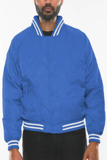 Men's Polyester Windbreaker Winter Bomber Jacket