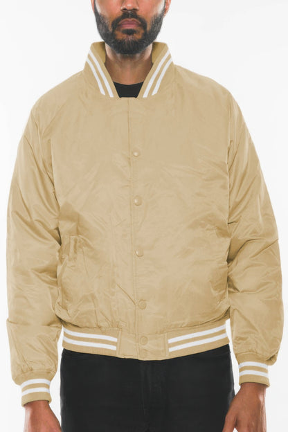 Men's Polyester Windbreaker Winter Bomber Jacket