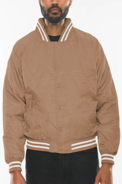 Men's Polyester Windbreaker Winter Bomber Jacket