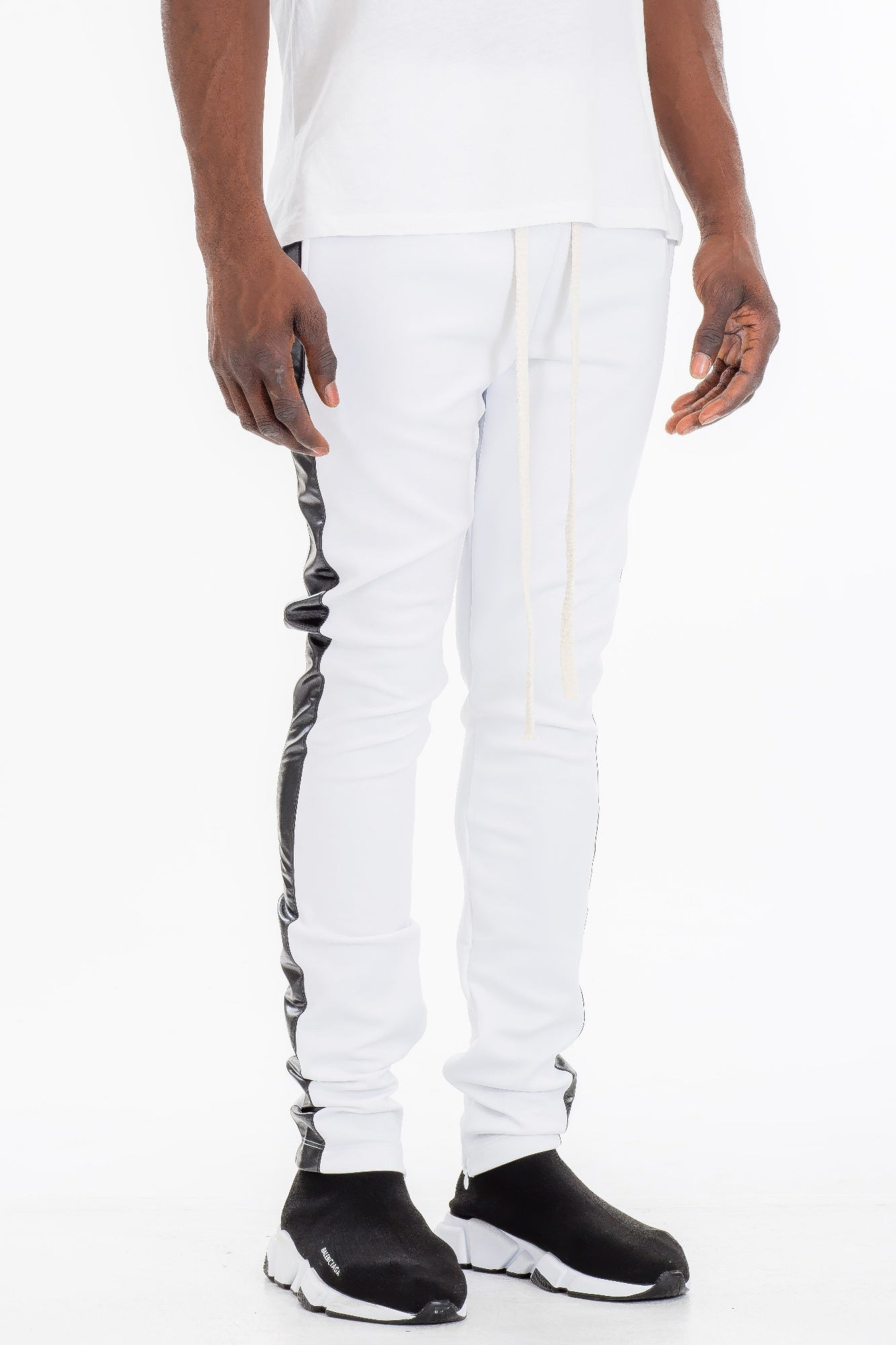 Leather Tape Track Pants