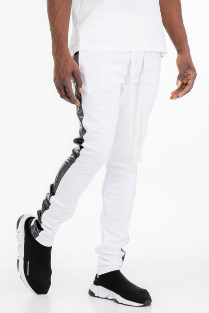 Leather Tape Track Pants