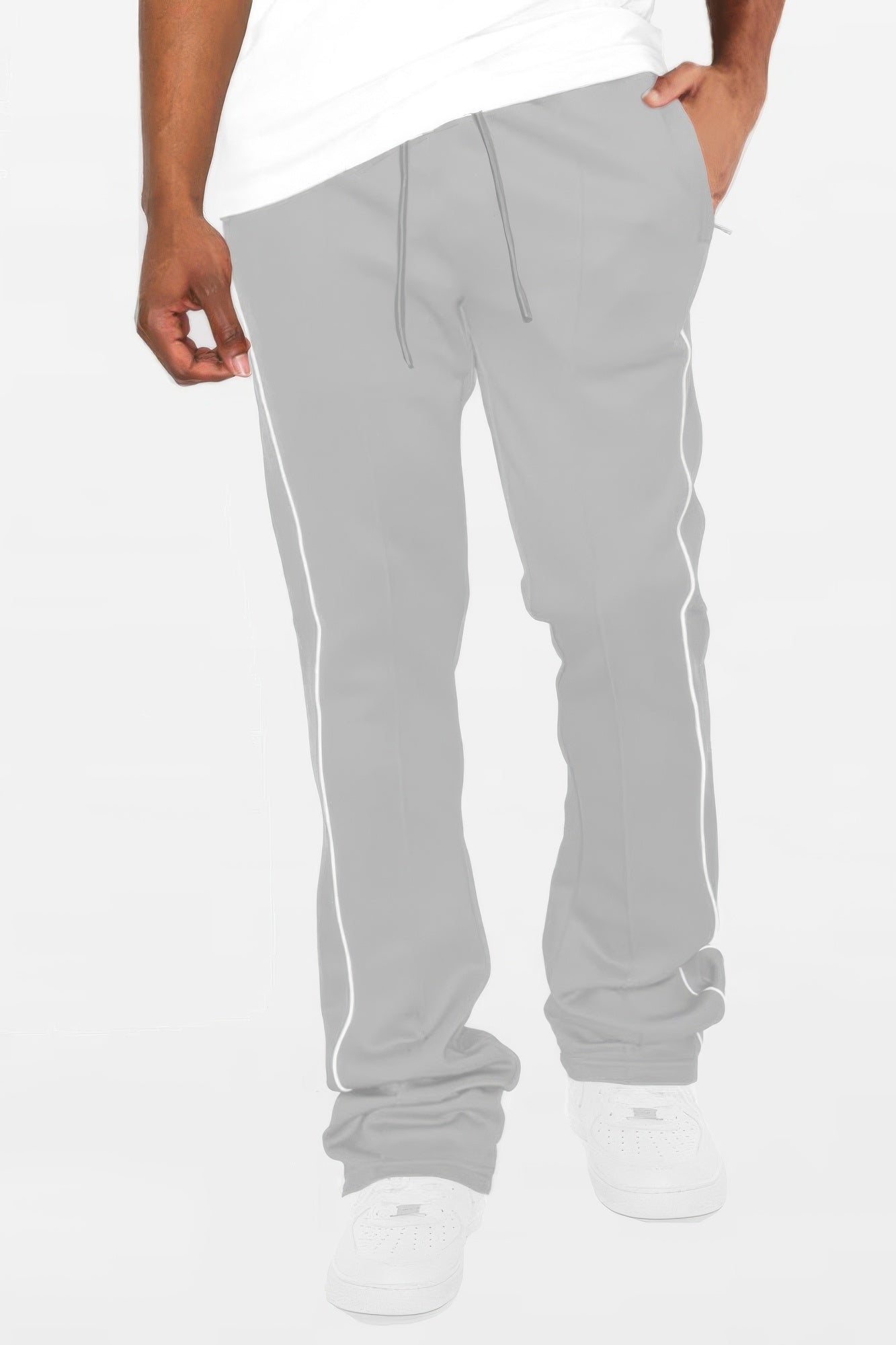 Men's Side Pipe Stacked Flare Pants